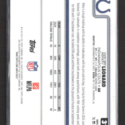 2025 Topps Chrome Riley Leonard #318 RC