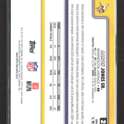 2025 Topps Chrome Aaron Jones Sr. #201 Pink X-Fractor