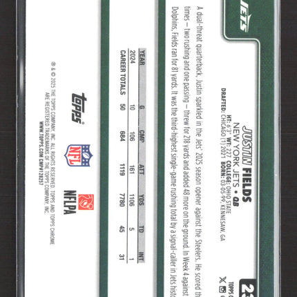 2025 Topps Chrome Justin Fields #237 Pink X-Fractor