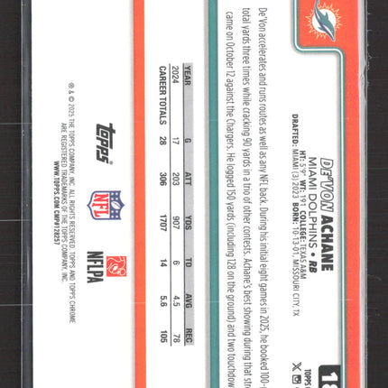 2025 Topps Chrome De'Von Achane #188 X-Fractor