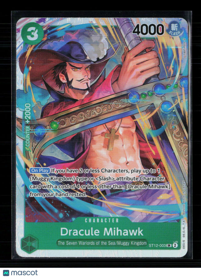 One Piece Dracule Mihawk Starter Deck 12: Zoro and Sanji SR • ST12-003 Foil