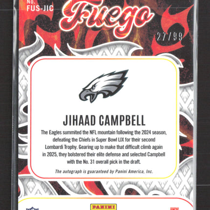 2025 Panini Phoenix Fuego Jihaad Campbell #FUS-JIC RC Auto