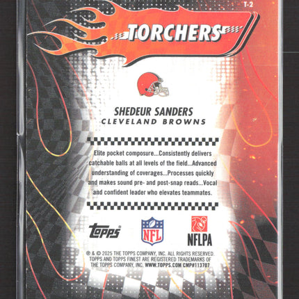 2025 Topps Finest Torchers Shedeur Sanders #T-2 Checkered RC
