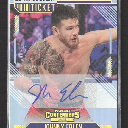 2025 Panini Contenders PFL Johnny Eblen #57 Co-Main Event Ticket Auto /35