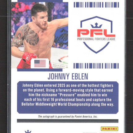 2025 Panini Contenders PFL Johnny Eblen #57 Co-Main Event Ticket Auto /35