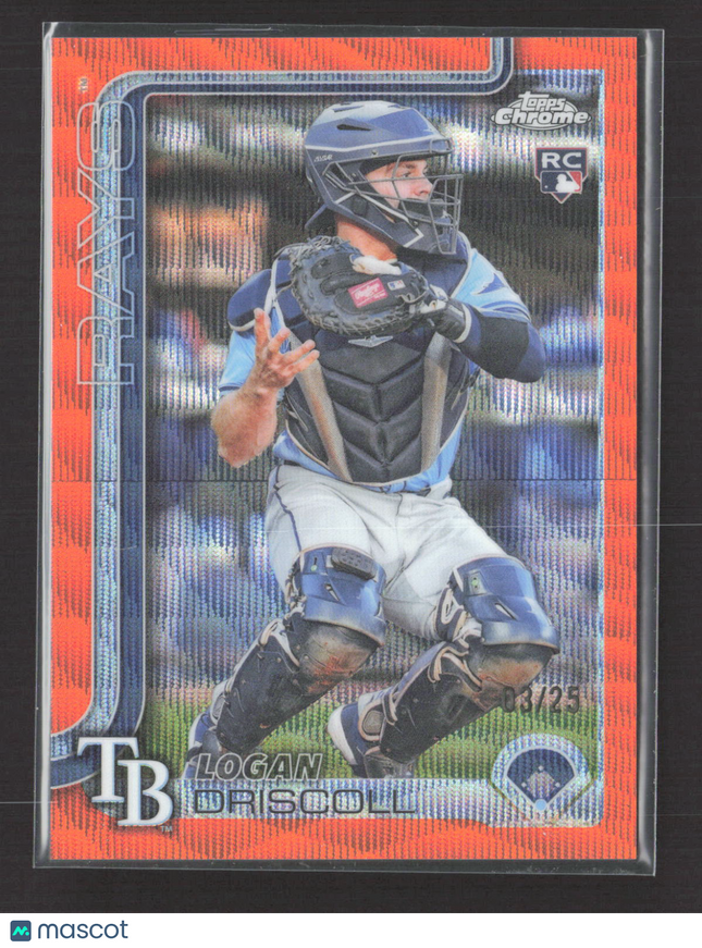 2025 Topps Chrome Logan Driscoll #185 Orange Wave Refractor RC /25