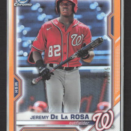 2021 Bowman Chrome Jeremy De La Rosa #BCP-248 Orange Refractor /25