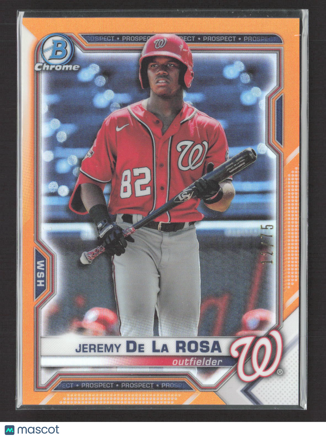 2021 Bowman Chrome Jeremy De La Rosa #BCP-248 Orange Refractor /25