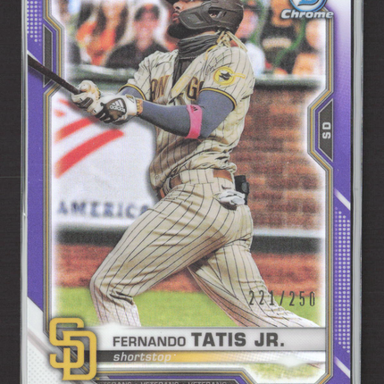 2021 Bowman Chrome Fernando Tatis Jr. #20 Purple Refractor 221/250