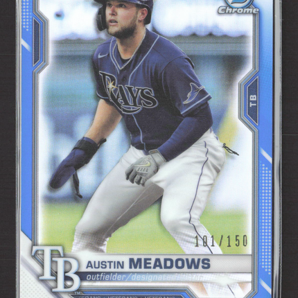 2021 Bowman Chrome Austin Meadows #72 Blue Refractor 101/150