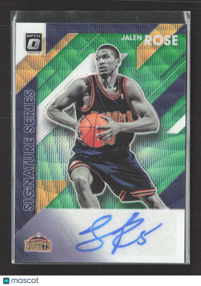 2020 Panini Donruss Optic Signature Series Jalen Rose #SS-JRS Green Prizm Auto