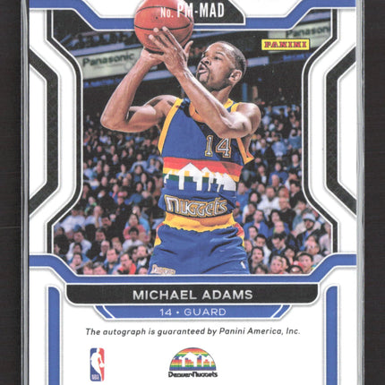 2021 Panini Prizm Penmanship Michael Adams #PM-MAD Orange Ice Auto