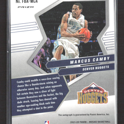 2022 Panini Mosaic Prizm Fast Break Marcus Camby #FBA-MCA Silver Auto