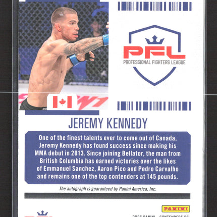 2025 Panini Contenders PFL Jeremy Kennedy #2 Main Card Ticket 16/49 Auto