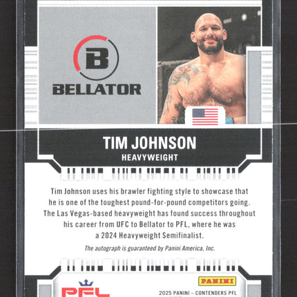 2025 Panini Contenders PFL Tim Johnson #BT-TJN Auto /99
