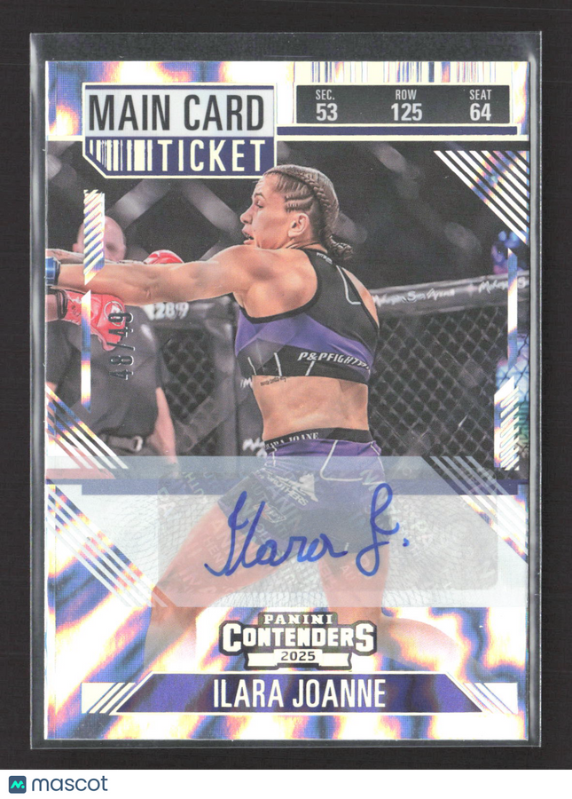 2025 Panini Contenders PFL Ilara Joanne #20 Main Card Ticket 48/49 Auto