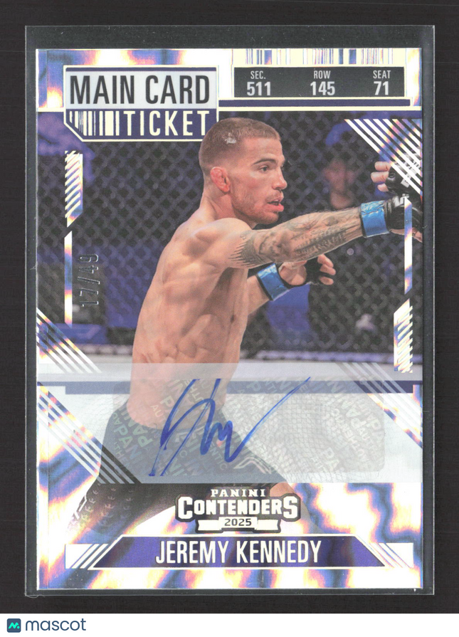 2025 Panini Contenders PFL Jeremy Kennedy #2 Main Card Ticket Auto /49