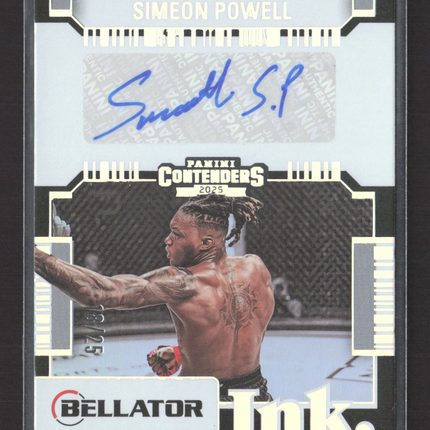 2025 Panini Contenders PFL Bellator Ink Simeon Powell #BT-SPW 18/25 Auto