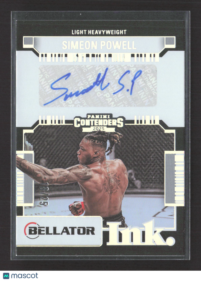 2025 Panini Contenders PFL Bellator Ink Simeon Powell #BT-SPW 18/25 Auto