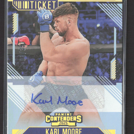 2025 Panini Contenders PFL Karl Moore #42 Co-Main Event Ticket 03/35. Auto