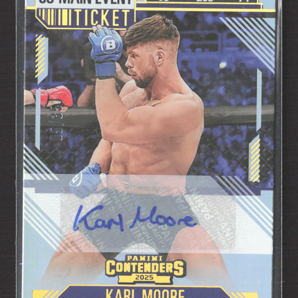 2025 Panini Contenders PFL Karl Moore #42 Co-Main Event Ticket 05/35. Auto