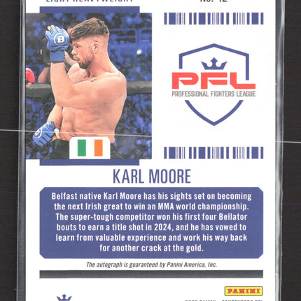 2025 Panini Contenders PFL Karl Moore #42 Co-Main Event Ticket 05/35. Auto