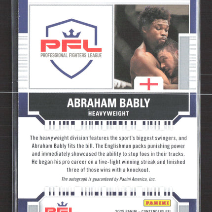 2025 Panini Contenders PFL Ink Abraham Bably #PF-ABL 18/25 Auto