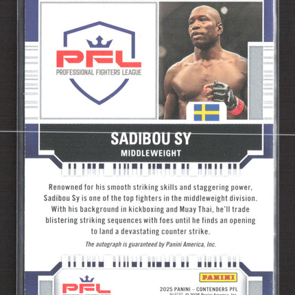 2025 Panini Contenders PFL Ink Sadibou Sy #PF-SFS Purple Auto
