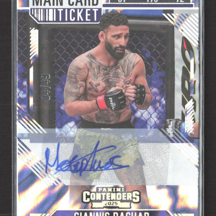 2025 Panini Contenders PFL Giannis Bachar #75 Main Card Ticket 04/49 Auto