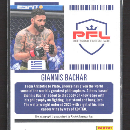 2025 Panini Contenders PFL Giannis Bachar #75 Main Card Ticket 04/49 Auto