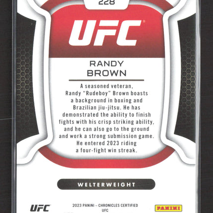 2023 Panini Chronicles Certified UFC Randy Brown #228 Orange 13/25