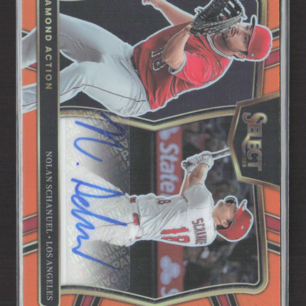 2025 Panini Select Prizm Diamond Action Nolan Schanuel #DAS-NS Orange 72/75 Auto