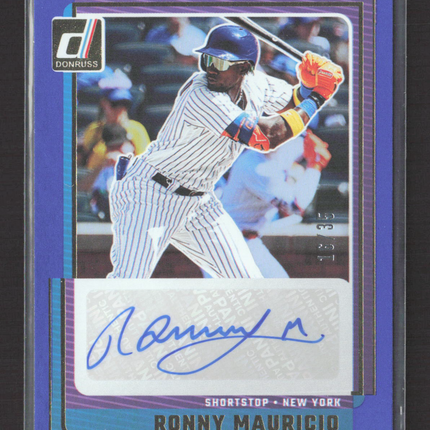 2025 Panini Donruss Signature Series Ronny Mauricio #SG-RMC Purple 16/35 Auto
