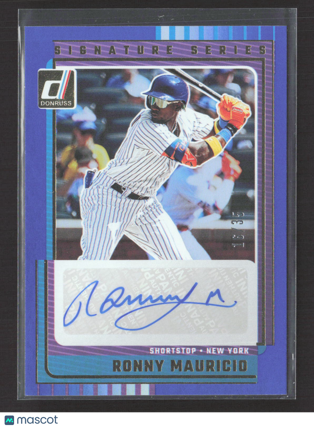 2025 Panini Donruss Signature Series Ronny Mauricio #SG-RMC Purple 16/35 Auto
