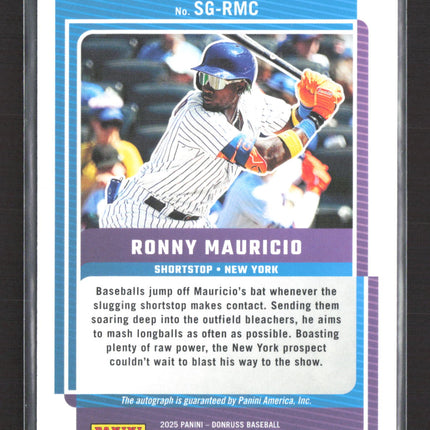 2025 Panini Donruss Signature Series Ronny Mauricio #SG-RMC Purple 16/35 Auto