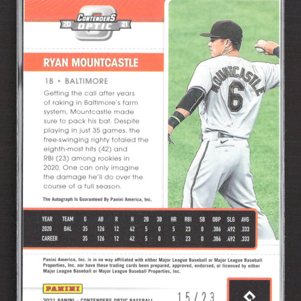 2021 Panini Contenders Optic Ryan Mountcastle #105 Cracked Ice RC Auto /23