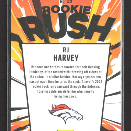 2025 Panini Rookies & Stars Rookie Rush RJ Harvey #15 Green RC 22/25