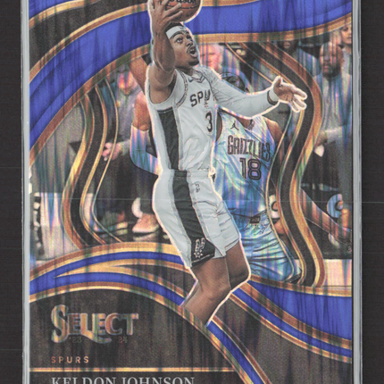 2024 Panini Select Courtside Keldon Johnson #261 Blue Prizm 53/99