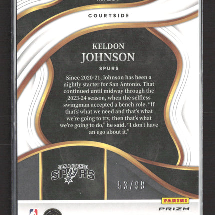 2024 Panini Select Courtside Keldon Johnson #261 Blue Prizm 53/99