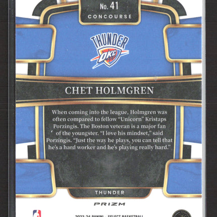 2024 Panini Select Concourse Chet Holmgren #41 Blue Prizm Ice
