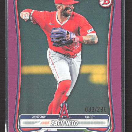 2026 Topps Bowman Zach Neto #42 Purple 033/299