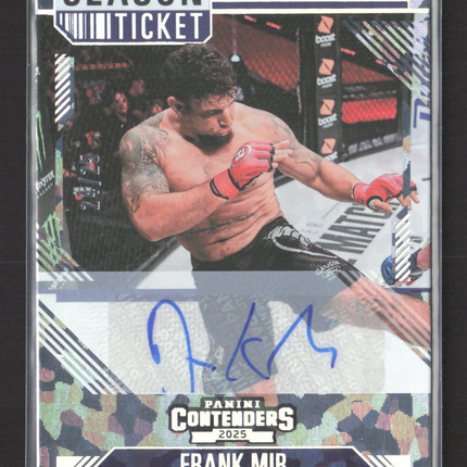 2025 Panini Contenders PFL Frank Mir #81 Season Ticket 24/25 Auto Cracked Ice