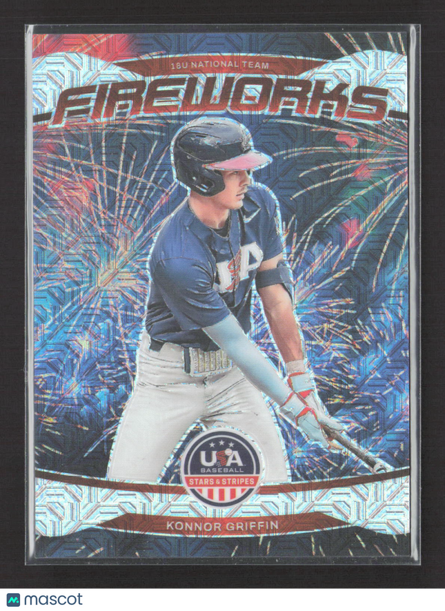 2026 Panini USA Baseball Stars & Stripes Prizm Fireworks Konnor Griffin #22 /25