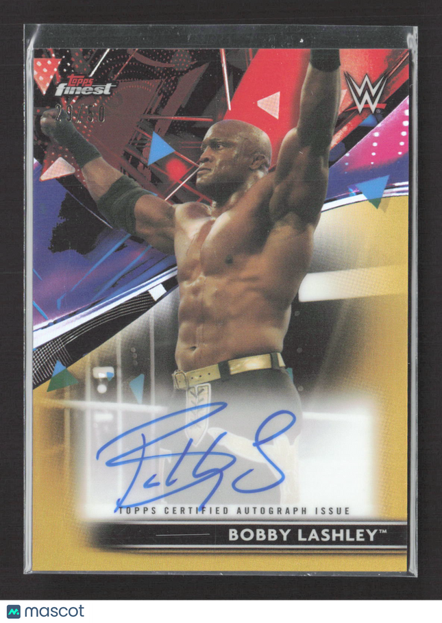 2021 Topps Finest WWE Bobby Lashley #RA-BL Gold Refractor /50 Auto