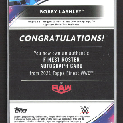 2021 Topps Finest WWE Bobby Lashley #RA-BL Gold Refractor /50 Auto