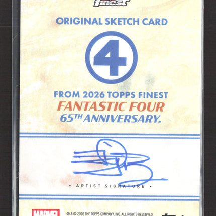 2026 Topps Finest Fantastic Four 65th Anniversary Black Panther Sketch Card