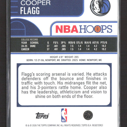 2026 Topps NBA Hoops Cooper Flagg #35 Pixel Burst RC