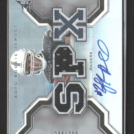 2007 UD SPx JaMarcus Russell #222 Event-Worn Jersey Auto Rookie Jersey 296/299