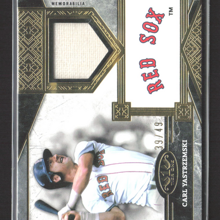 2025 Topps Tier One Carl Yastrzemski #TSR-CY Top Shelf Game-Used Jersey 39/49