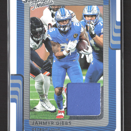 2025 Panini Donruss Threads Jahmyr Gibbs #DTH-JGS Blue Jersey